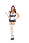 Flirty French Maid Mini Dress Costume with Apron & Headpiece