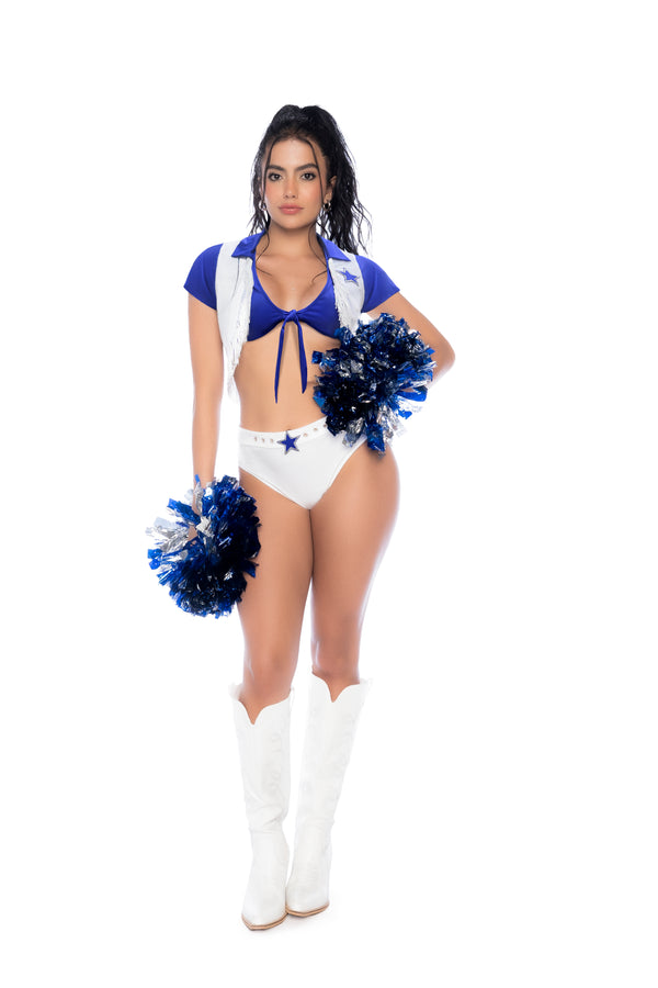 Spotlight Stealer Sexy Cheerleader Costume with Fringe Vest Ð 2 Piece