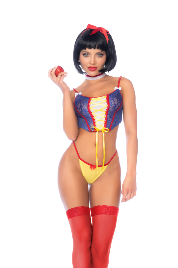 Dark Fantasy Poisoned Apple Princess Costume with Ribbon Ð 4 Piece