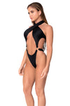 Stunning White Monokini - Halter Criss-Cross Neck with Ring Waist Design - High-quality, stylish, and affordable.