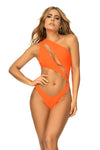 Elegant One Shoulder Ribbed Monokini - Adjustable Back with Medium Coverage - High-quality, stylish, and affordable.