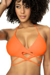 Playful Ribbed Two-Piece Swimsuit - Criss Cross Top with Side Tie Bottom