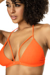 Ribbed Texture Two-Piece Swimsuit - Adjustable Halter Top with High Cut Thong