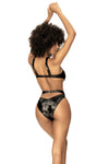 Gloss Black Monokini - Criss Cross Design with Medium Coverage