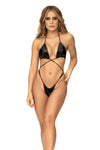 Star of the Season Gloss Black Monokini - Cross Detail with Adjustable Thong