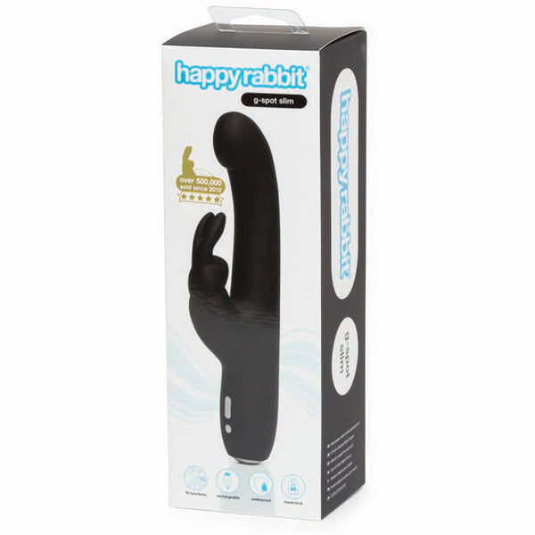 HR G-Spot Slim Rabbit Vibrator Black