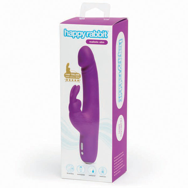 HR Realistic Slim Rabbit Vibrator Purple