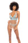 Luxurious Embroidered Lace Babydoll - Sophisticated with Satin Accents