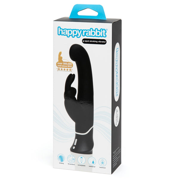 HR G-Spot Stroking Rabbit Vibrator Black