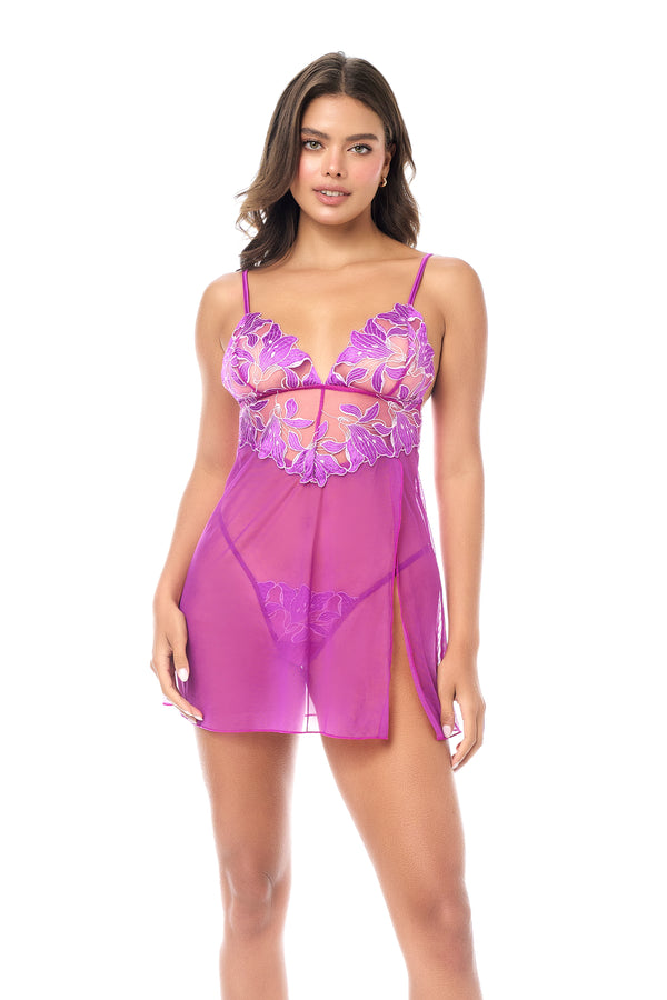 Flirty Azalea Babydoll with Matching Panty Ð Sexy Sheer Lingerie
