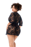 Classic Black Robe with Matching Panty Ð Sexy Sheer Lingerie Set