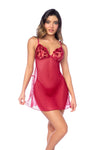 Fiery Red Babydoll with Matching Panty Ð Sexy Sheer Lingerie Outfit