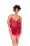 Fiery Red Babydoll with Matching Panty Ð Sexy Sheer Lingerie Outfit