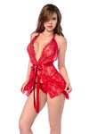Flirty Pink & Red Babydoll with Matching Panty Ð Sexy Sheer Lingerie
