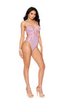 "Lust in Bloom" Lavender Lace Cut-Out Teddy – Sculpt, Seduce, Bloom