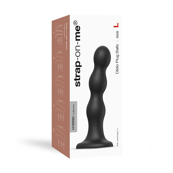 Strap-On-Me Hybrid DildoPlugBalls Blk L