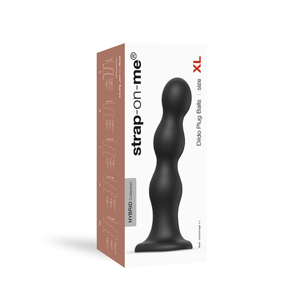 Strap-On-Me Hybrid DildoPlugBalls Blk XL