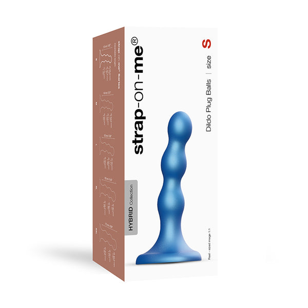 Strap-On-Me Hybrid DildoPlugBalls Blu S