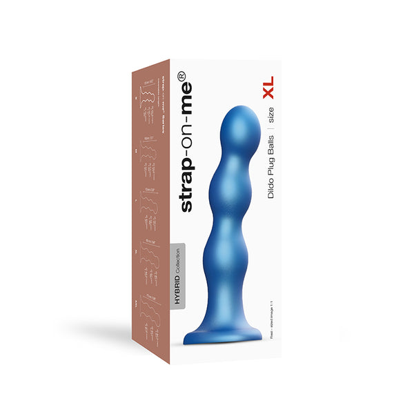 Strap-On-Me Hybrid DildoPlugBalls Blu XL