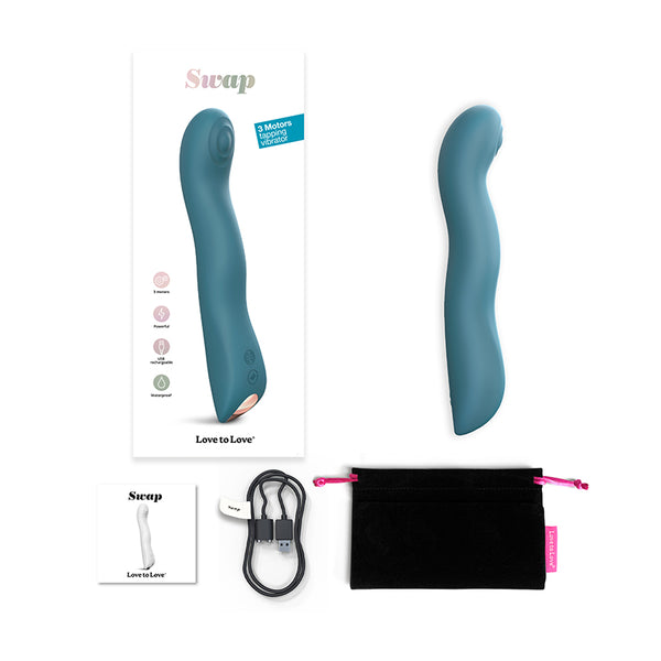 Love To Love Swap Tapping Vibrator Teal