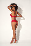 Playful Passion Sensual Supportive Top Open Crotch Panty Ensemble Heart Shaped Hardware Details