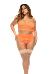 Embroidered Mesh Wedding Night Set - Garters and Thong for Special Occasions