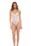 Striped Mesh Optical Illusion Bodysuit - Underwire Support with Adjustable Features - High-quality, stylish, and affordable.