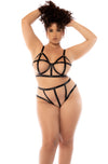 Nude Illusion Three-Piece Set - Transparent Mesh with High-Waisted Panty