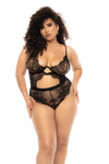 Elegant Eyelash Lace Bodysuit - Underwire Support with Adjustable Straps