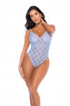 Romantic Long-Sleeve Lace Bodysuit with Sheer Floral Design