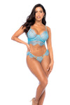 Feminine Lace Two-Piece Set with Underwire Bra & Matching Thong