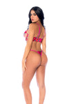 Floral Embroidered Two-Piece Lingerie Set with Underwire Bra & Thong