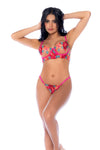 Floral Embroidered Two-Piece Lingerie Set with Underwire Bra & Thong