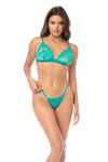 Wild Orchid & Teal Two-Piece Lingerie Set Ð Sexy Sheer Bra & Panty