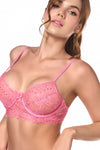 Flirty Pink Three-Piece Lingerie Set Ð Sexy Bra, Panty & Garter