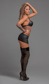 Raven Leather-Look Bra, Mini Skirt & G-String Set – Lust Collection