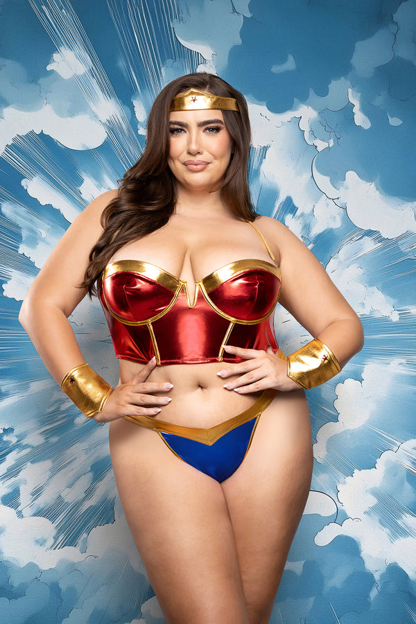 Rope Me In Metallic Bustier Bondage Lingerie Costume Set