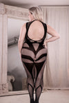 CROSS FADED High Neck Crotchless Body Stocking