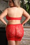 FEEL THE HEAT Seamless lace halter dress with rhinestone detail bodice