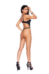 Bold Temptation Leather Demi-Cup Teddy – Studded &amp; Sculpted