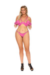 Elegant Moments Leather Demi Bra With Underwire Cups, Adjustable Straps And Back Clip Closure