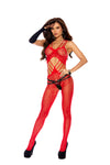 Elegant Moments Crochet Suspender Bodystocking With Open Crotch