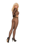 Elegant Moments Fishnet Long Sleeve Bodystocking With Open Crotch