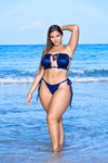 Shimmering Azure Escape: Blue Swimsuit Bikini Beachwear Embrace the Waves with our Glamorous Shimmery Blue Swimsuit There