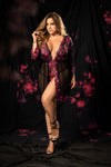 Flirty Enchantment: The Alluring Vixen's Lace Robe Unleash Your Sensuality with this Stunning Lingerie Set Embrace your