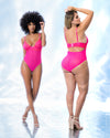 Radiant Comfort:  Hot Pink Mesh Bodysuit Bodysuit Radiant Comfort Mesh Bodysuit: Embrace Simplicity and Comfort with Vibrant