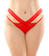 Daphne Microfiber Brazilian Cut Panty With Criss Cross Lace Waistband