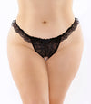 Flora Ruffled Lace Crotchless Pearl Thong