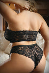 BLACK Lingerie perfect match lace b and eau Top & Panty fantasy lingerie v